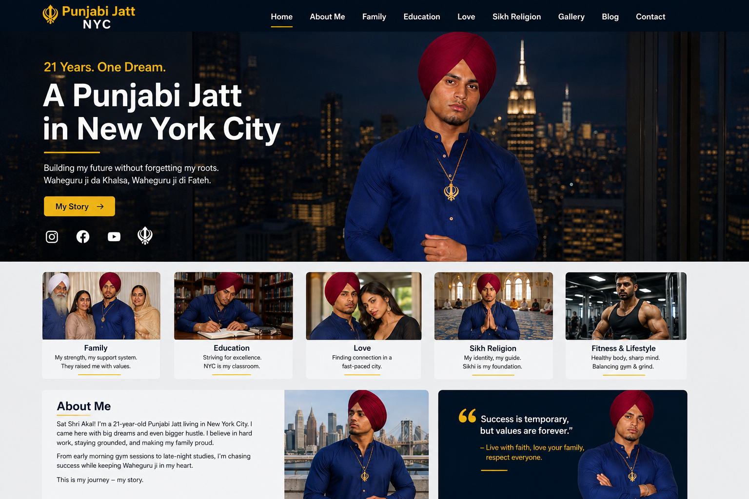 AI-created Punjabi Jatt NYC website artwork
